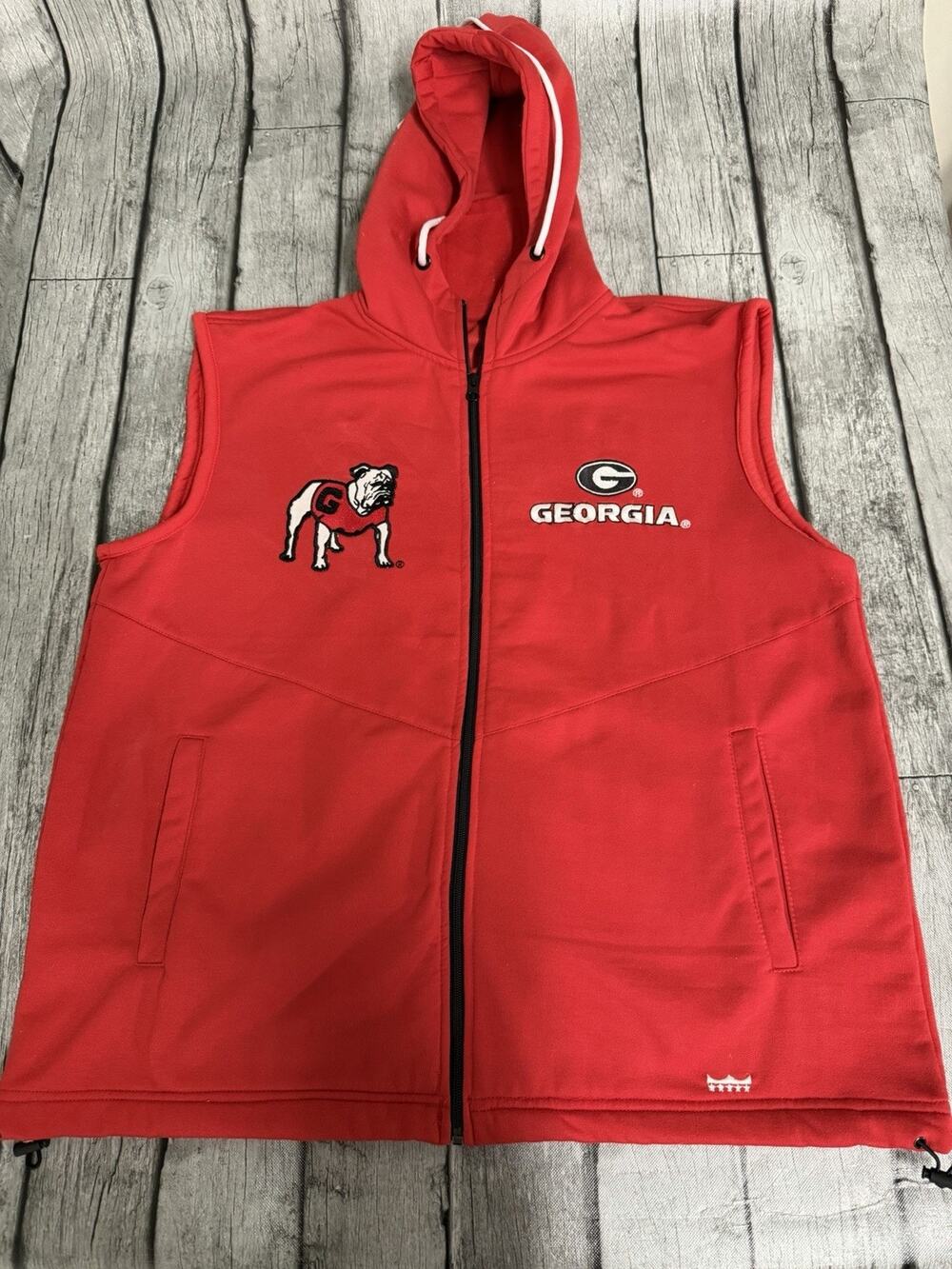 Georgia Bulldogs Franchise Club Gym Fleece Full-Zip Hoodie Vest - Red Large